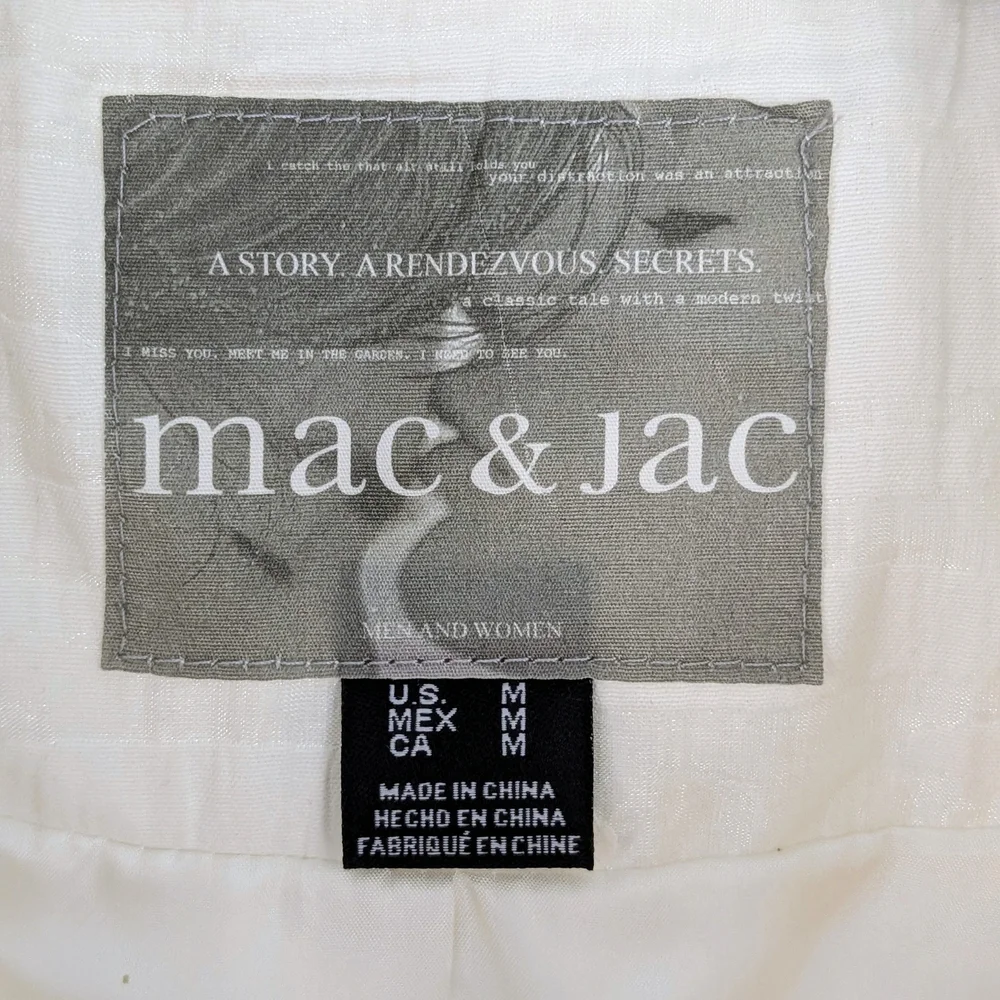 mac & jac Off-White Double-Breasted Trench Coat - Picture 6 of 8